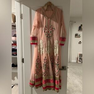 Elegant Embroidered Pink Dress